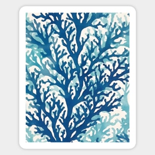 Blue Indigo Coral Boho Nature Sticker